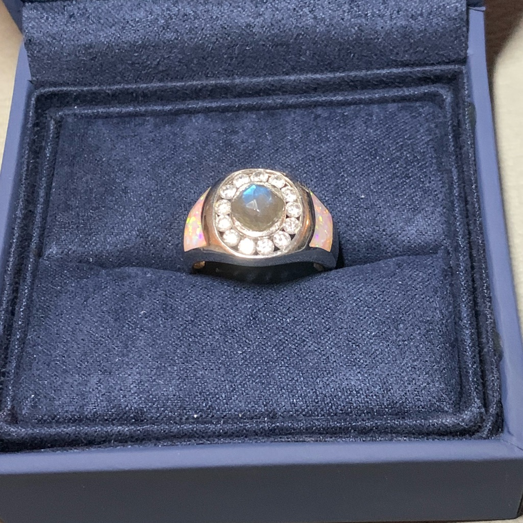 Nwt Opal Labradorite And Cz Ring- Kalifano Stores 35$